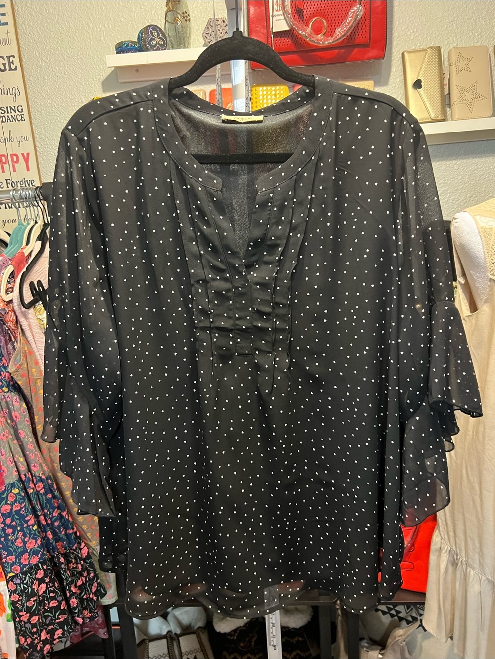 Timeson Black Polka Dot Blouse